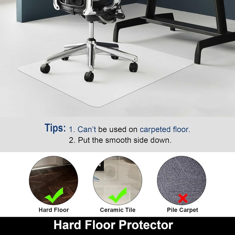 AiBOB Office Chair Mat for Hardwood Floor, 50 X 62 inches, Hard Floor Chair Mats Under Computer Desk, Easy Glide for Rolling Chairs, No Curling - Image 5